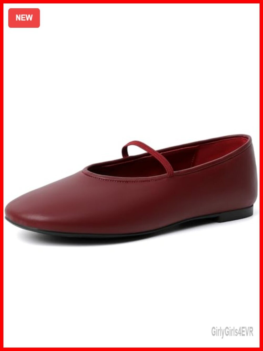 Square Toe Slip On Ballet Flats Adjustable Strap Mary Jane Shoes